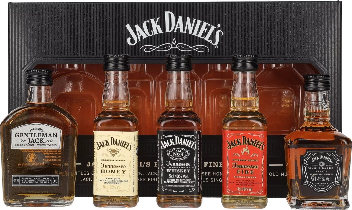 Jack Daniel's Family of Spirits Pack 5 x 40% 0,05 l (Sada)