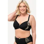 Ulla Popken, Plus size Podprsenka s kosticemi, krajka, měkké košíčky, košíčky B-E pro plnoštíhlé nadměrná velikost, 832797100-1103, černý, 100E, Nadměrné velikosti, Plus size oblečení, Oblečení pro boubelky, Oblečení pro baculky, Oblečení pro plnoštíhlé,