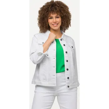Dámská casual bunda Ulla Popken, Plus size Džínová bunda pro plnoštíhlé nadměrná velikost, 816319200-1013, bílý, 54, Nadměrné velikosti, Plus size oblečení, Oblečení pro boubelky, Oblečení pro baculky, Oblečení pro plnoštíhlé, Oblečení pro vysoké ženy.