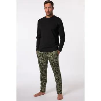 Pánské pyžamo JP1880, Plus size Pyžamo JP1880, kolekce domácí oblečení, dvojdílné, tričko s dlouhými rukávy, do 8XL pro plnoštíhlé nadměrná velikost, 835684100-1454, černý, 5XL, Plus size oblečení, Oblečení pro vysoké muže, Nadměrné velikosti, Oblečení pro plnoštíhlé.