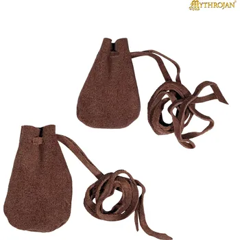 Karnevalový kostým Dva středověké semišové měšce hnědá