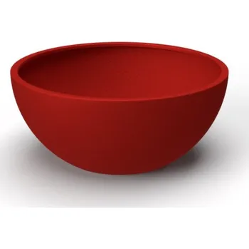Květináč Květináč BOWL LOW L, sklolaminát, výška 26,5 cm, červená