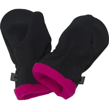 Rukavice Dětské rukavice Fantom SOFTSHELL s fleece podšívkou černé s růžovou podšívkou Velikost: 2