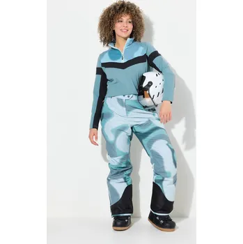 Snowboardové kalhoty Ulla Popken, Plus size Lyžařské kalhoty HYPRAR, nepromokavé, pásky na suchý zip, tvarovaná kolena pro plnoštíhlé nadměrná velikost, 832529720-1011, tyrkysový, 50, Nadměrné velikosti, Plus size oblečení, Oblečení pro boubelky, Oblečení pro baculky, Oblečen