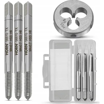 Závitořezný nástroj Závitníky + Závitová očka M4x0.7 HSS SADA 3+1 KOMPLET Závitníků