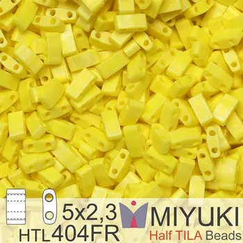 Korálek Korálky Miyuki Half Tila. Barva Matte Opaque Yellow AB HTL 404FR. Balení 3g.