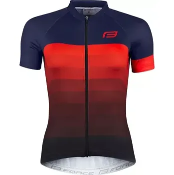 cyklistický dres FORCE Dres dámský Force ASCENT, krátký rukáv, modro-červený velikost M
