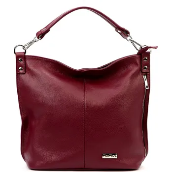 Kabelka Kožená kabelka přes rameno MiaMore 01-053 vínová