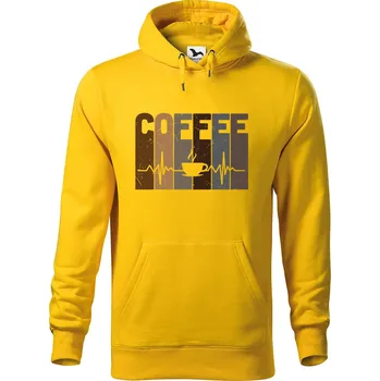 Pánská mikina DOBRÝ TRIKO Pánská mikina s potiskem Tep srdce coffee Velikost pánské mikiny: L, Barva: Žlutá