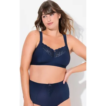 Podprsenka Ulla Popken, Plus size Jemná podprsenka, bez kostic, výšivka, měkké košíčky, C-E pro plnoštíhlé nadměrná velikost, 834292139-1094, modrý, 105D, Nadměrné velikosti, Plus size oblečení, Oblečení pro boubelky, Oblečení pro baculky, Oblečení pro plnoštíhlé, O