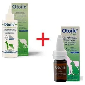 Lék pro psa a kočku Sada na záněty a čištění uší zvířat OTOILE kapky + OTOILE roztok