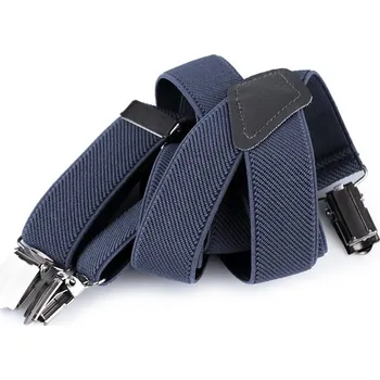 Kšandy Dětské šle jednobarevné šíře 2,5 cm délka 80 cm tkané typ Y - 9 modrá jeans