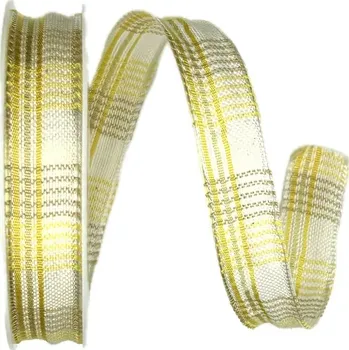 Stuha Stuha SUMMER KARO 15mm x 4m ( 4,- Kč/m) (Stuha letní kostka, bavlněná)