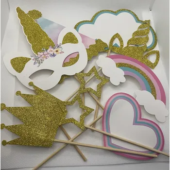 Party dekorace Rekvizity do fotokoutku JEDNOROŽEC 8ks