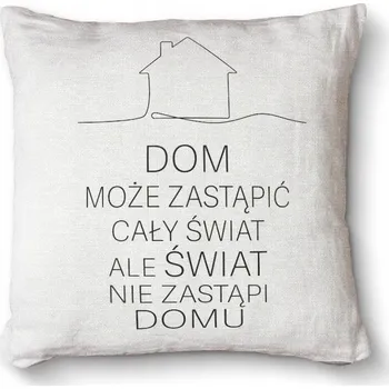 Polštář Dekorativní polštář s prémiovou výplní 40x40 - Domov ti nahradí celý svět
