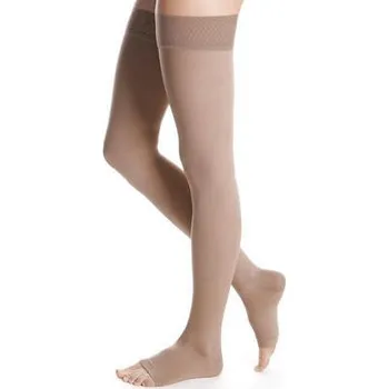 Dámské spodní prádlo MAXIS MICRO - stehenní punčochy s lemem, bez špice (II. KT) bronz - vel. 5 - KRÁTKÉ