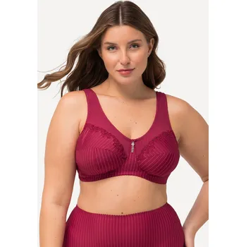 Podprsenka Ulla Popken, Plus size Odlehčující podprsenka, bez kostic, s přívěškem, košíčky C-G pro plnoštíhlé nadměrná velikost, 658495540-1122, červený, 95F, Nadměrné velikosti, Plus size oblečení, Oblečení pro boubelky, Oblečení pro baculky, Oblečení pro plnoštíhl