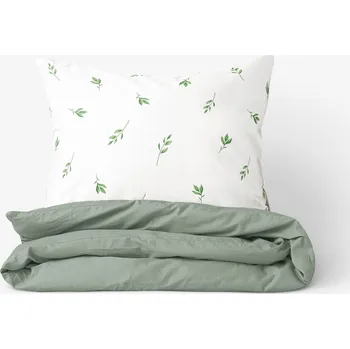 Povlečení Bavlněné povlečení Duo - Olivové lístky s šalvějově zelenou 140 x 200 a 70 x 90 cm