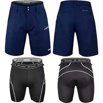 Cyklistické oblečení FORCE Kraťasy Force BLADE MTB s odnímatelnou vložkou - tmavě modré velikost XS