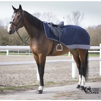 Deka pro koně Bederní deka Equi-Theme -TYREX 600D FLEECE II- - Tmavě modrá/Šedá - 140cm