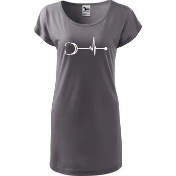 Dámské tričko DOBRÝ TRIKO Dámské tričko/šaty Tep stetoskop Velikost: XS, Barva: Ocelová šedá
