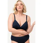 Ulla Popken, Plus size Podprsenka, bez kostic, pěnové košíčky, ozdobné okraje, košíčky A-C pro plnoštíhlé nadměrná velikost, 830064139-1913, modrý, 90A, Nadměrné velikosti, Plus size oblečení, Oblečení pro boubelky, Oblečení pro baculky, Oblečení pro plno