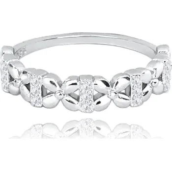 Prsten Stříbrný prsten kytičky se zirkony