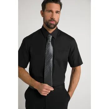 Pánská košile JP1880, Plus size Košile, Business, nežehlí se, Kent límec, krátké rukávy, Comfort střih, do 8XL pro plnoštíhlé nadměrná velikost, 804891100-1459, černý, XL, Plus size oblečení, Oblečení pro vysoké muže, Nadměrné velikosti, Oblečení pro plnoštíhlé.