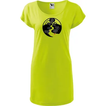 Dámské šaty DOBRÝ TRIKO Dámské tričko/šaty s potiskem Na řece Velikost: S, Barva: Limetková