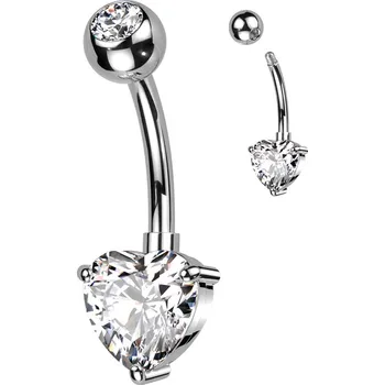 Piercing Šperky4U Piercing do pupíku se srdíčkem, barva: čirá - TB004-C