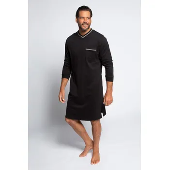 Dámská noční košile JP1880, Plus size Noční košile, uni, dlouhé rukávy, do vel. 8XL pro plnoštíhlé nadměrná velikost, 721331100-1455, černý, 6XL, Plus size oblečení, Oblečení pro vysoké muže, Nadměrné velikosti, Oblečení pro plnoštíhlé.