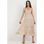 Och Bella Dámské letní šaty béžové s krajkou Velikost: S