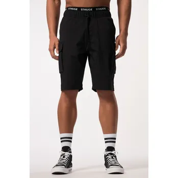 Pánské kraťasy STHUGE, Plus size STHUGE cargo bermudy, elastický pas, nylon, do 8XL pro plnoštíhlé nadměrná velikost, 825106130-1907, černý, 8XL, Plus size oblečení, Oblečení pro vysoké muže, Nadměrné velikosti, Oblečení pro plnoštíhlé.