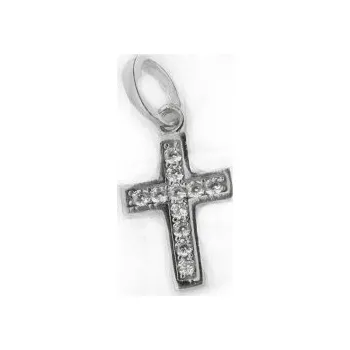 Přívěsek Zlatý přívěsek křížek z bílého zlata