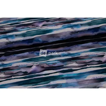 Teplákovina - Akvarel kolekce - Pruhy - petrolejová