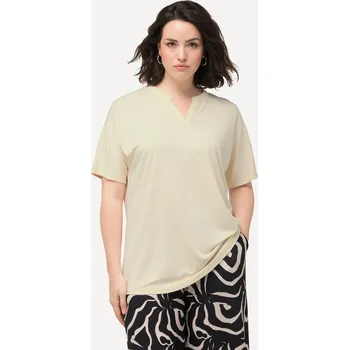 Ulla Popken, Plus size Tričko, tunikový výstřih, krátké rukávy, směs modalu pro plnoštíhlé nadměrná velikost, 829872307-1130, šedý, 50/52, Nadměrné velikosti, Plus size oblečení, Oblečení pro boubelky, Oblečení pro baculky, Oblečení pro plnoštíhlé, Obleče