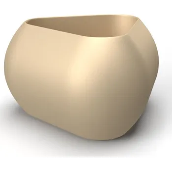 Květináč Květináč TRIANGLE L, sklolaminát, výška 70 cm, krémová