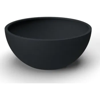 Květináč Květináč BOWL LOW L, sklolaminát, výška 26,5 cm, antracit