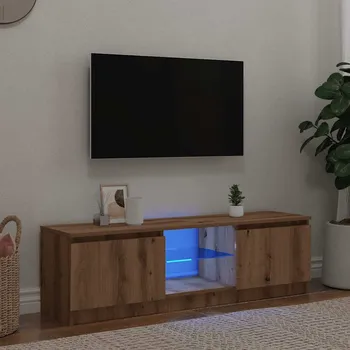 Obývací pokoj vidaXL TV skříňka s LED osvětlením 120x30x36 cm [856347] Barva: dub artisan