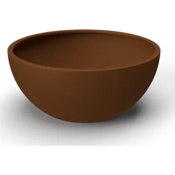 Květináč Květináč BOWL LOW XXL, sklolaminát, výška 50 cm, hnědá