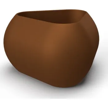 Květináč Květináč TRIANGLE L, sklolaminát, výška 70 cm, hnědá