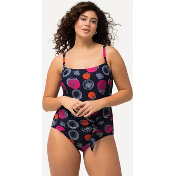 Dámské plavky Ulla Popken, Plus size Plavky, granátové jablko, měkké košíčky, zavinovací efekt pro plnoštíhlé nadměrná velikost, 826250130-1017, modrý, 62, Nadměrné velikosti, Plus size oblečení, Oblečení pro boubelky, Oblečení pro baculky, Oblečení pro plnoštíhlé, Obl