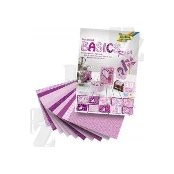 kreativní sada Blok KREATIV sada barevných papírů Basic růžová 24x34cm 30ks, Folia