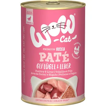 Krmivo pro kočku 6×400g WOW Cat Junior - drůbeží a játra