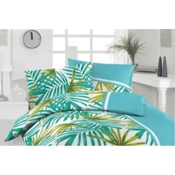 Povlečení Florella Selka Türkis krepové povlečení 140 x 200, 70 x 90 cm zipový uzávěr