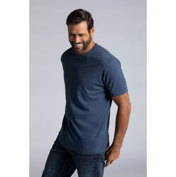JP1880, Plus size Tričko, kolekce Basic, výstřih do V, do 8XL pro plnoštíhlé nadměrná velikost, 702415731-1907, modrý, 8XL, Plus size oblečení, Oblečení pro vysoké muže, Nadměrné velikosti, Oblečení pro plnoštíhlé.