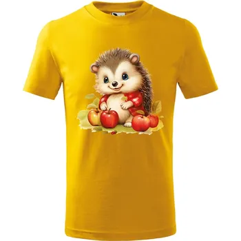 Chlapecké tričko DOBRÝ TRIKO Dětské tričko Ježek s jablky Velikost: 122/6 let, Barva: Žlutá