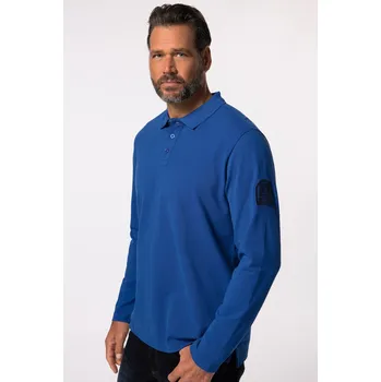 Pánské tričko JP1880, Plus size Polokošile JP1880, dlouhé rukávy, piké, nášivky na rukávech, do 8XL pro plnoštíhlé nadměrná velikost, 834365755-1452, modrý, 3XL, Plus size oblečení, Oblečení pro vysoké muže, Nadměrné velikosti, Oblečení pro plnoštíhlé.