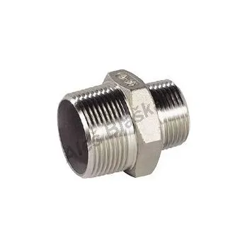 Instalatérský materiál Vsuvka nerezová redukovaná NEREZ závitová - vnější závity - INOX (nipl) - 1/2"x3/8" TYP341