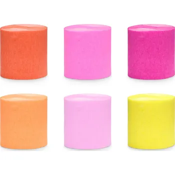 PartyDeco Krepový papír serpentýny mix barev, 6 ks